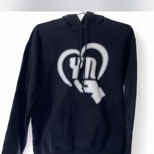 Gildan Black Hoodie with Silver Graphic